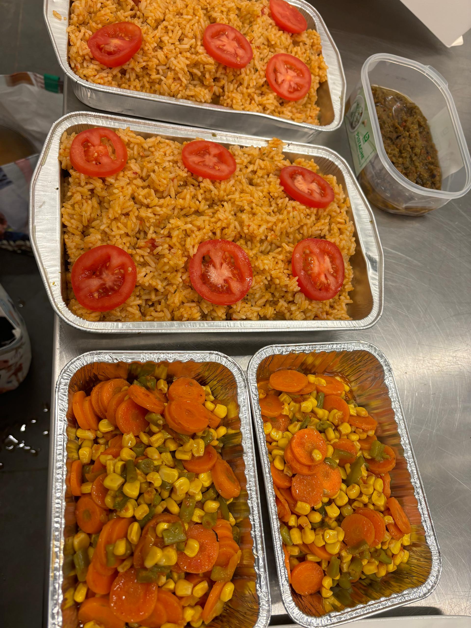 Jellof Rice and mixed vegetables